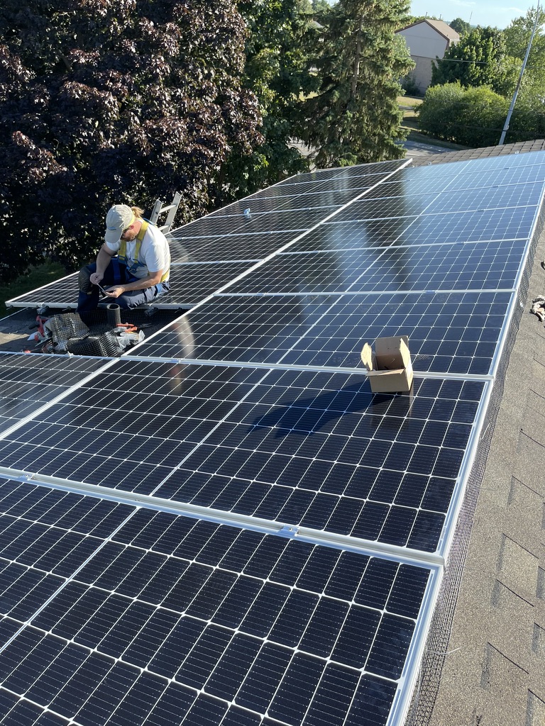 Person working on a roof